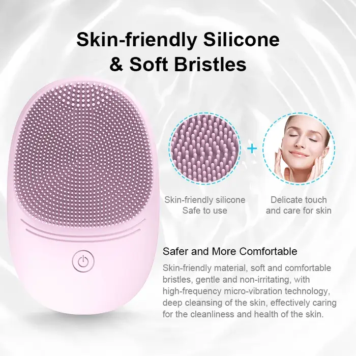 Nettoyant pour le visage électrique en silicone souple