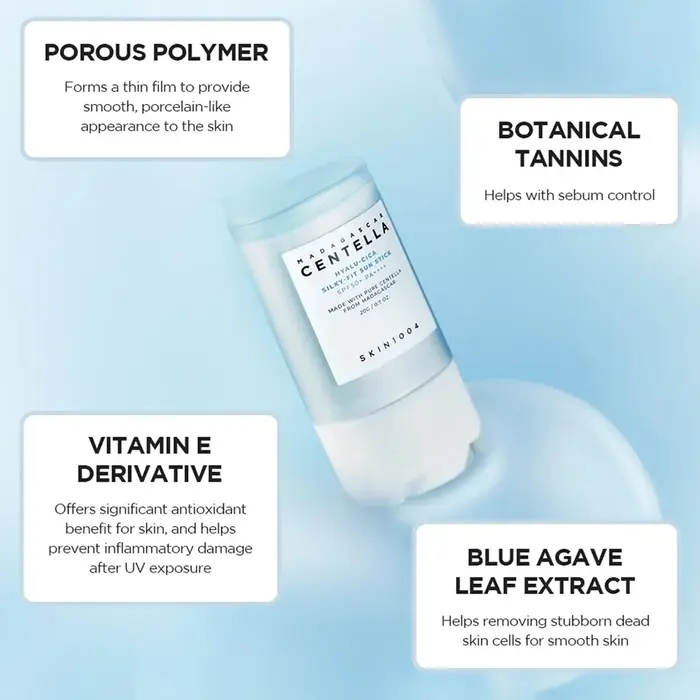 Stick solaire soyeux SKIN1004 Madagascar Centella Hyalu-Cica SPF50+ PA++++