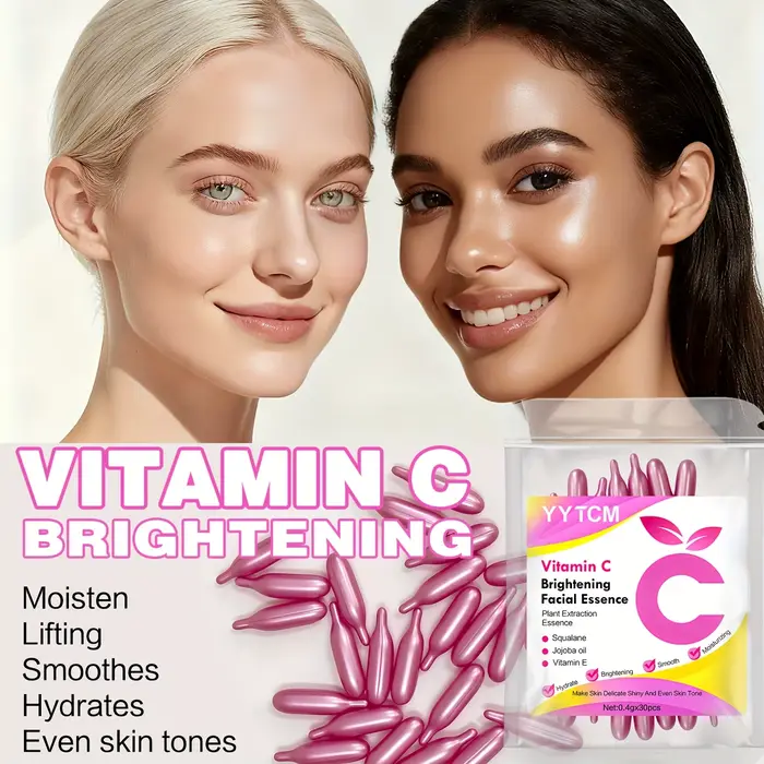 Essence en capsules éclaircissante et hydratante à la vitamine C