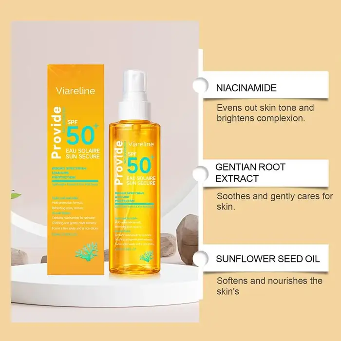 Spray solaire SPF50+ 100 ml respectueux des récifs coralliens - Brume légère et invisible
