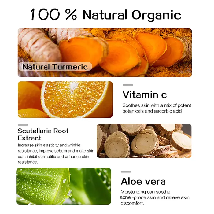 Crème pour le visage éclaircissante au curcuma naturel AILKE, boostant l'éclat, hydratant pour la peau, crème anti-acné pour le visage, pour tous les tons de peau