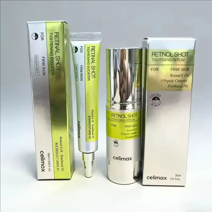 Coffret multi-produits tendance Celimax Corée : Soin visage et contour des yeux au rétinol Vita A, crème éclaircissante pour la beauté de la peau.
