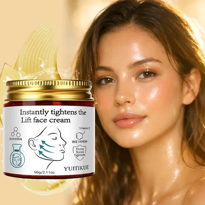 Crème pour le visage au venin d'abeille YUITIKUE - Effet tenseur instantané, réduit les rides et la 
