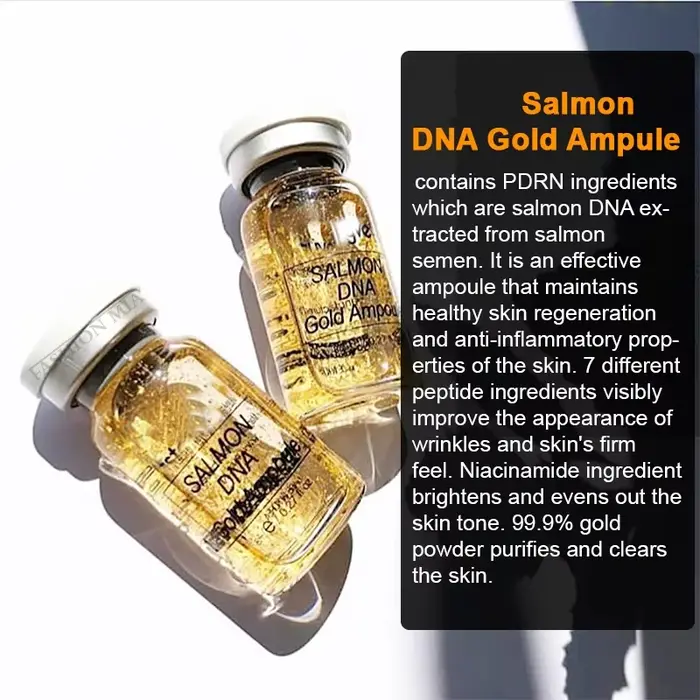 Kit Coréen 8ml d'Essence BB Crème Booster de Peau à l'ADN de Saumon et Or