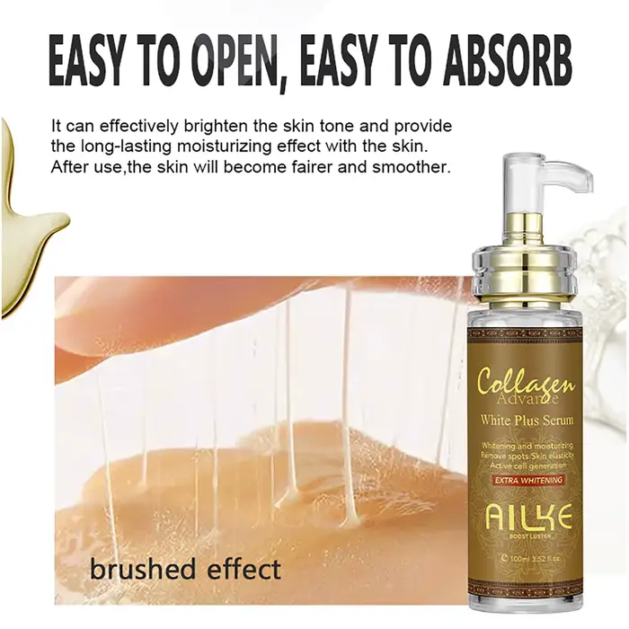AILKE Sérum visage blanchissant la peau, réduit les taches, hydratant, même le teint, avec collagène