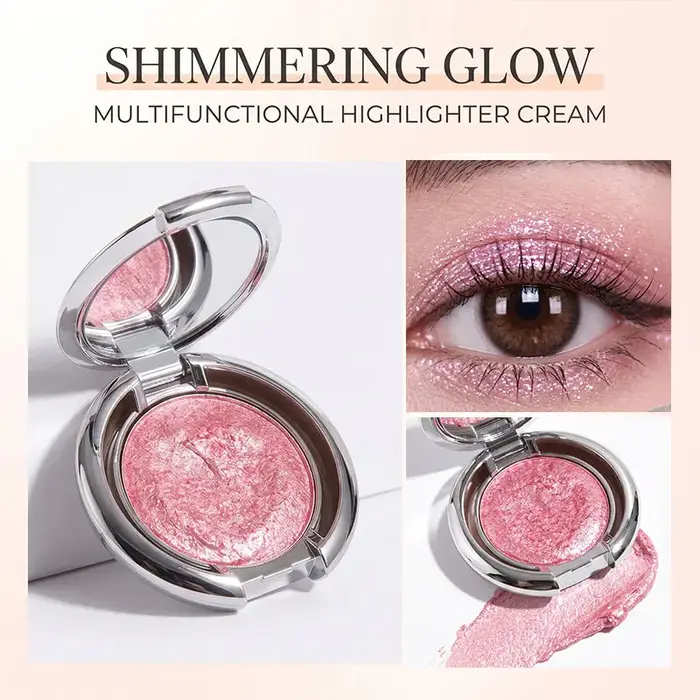 Crème illuminateur Herorange, éclat nacré délicat pour un effet 3D instantané, multi-usages pour le contour des yeux et du visage