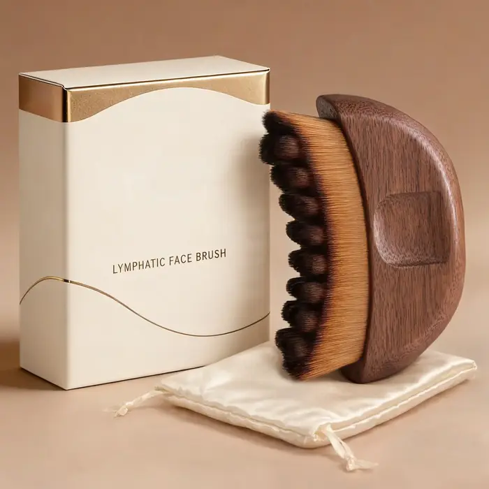 Nouvelle brosse lymphatique Walnut LymphaticContourFace pour le visage