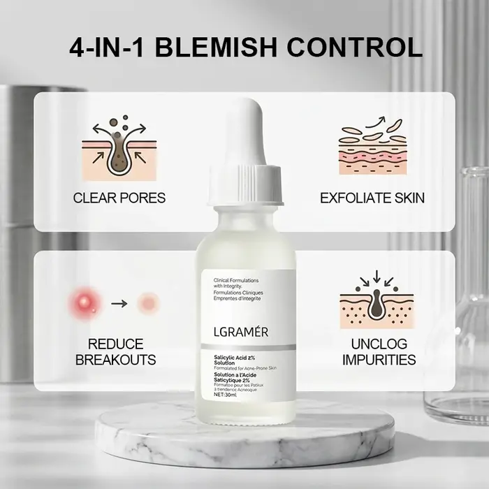 Sérum facial à 2% d'acide salicylique