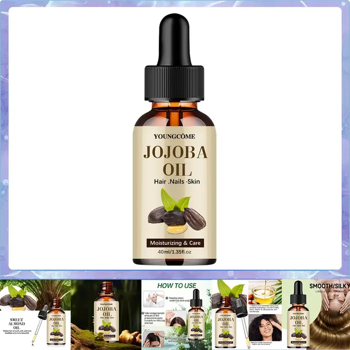 Huile de jojoba biologique, huile hydratante pure pour le visage, les cheveux et les ongles de la pe