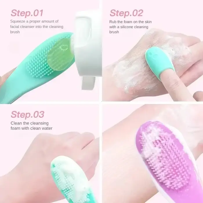 Brosse nettoyante pour le visage en silicone 3D