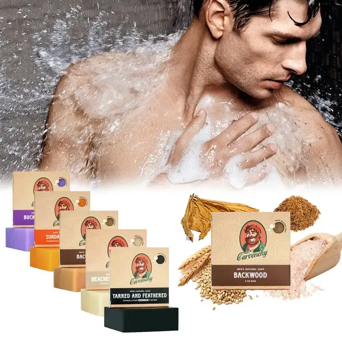 Savon Nettoyant Exfoliant Hydratant au Coco Backwood Beached Boozie aux Huiles Naturelles Parfum Rafraîchissant pour Hommes