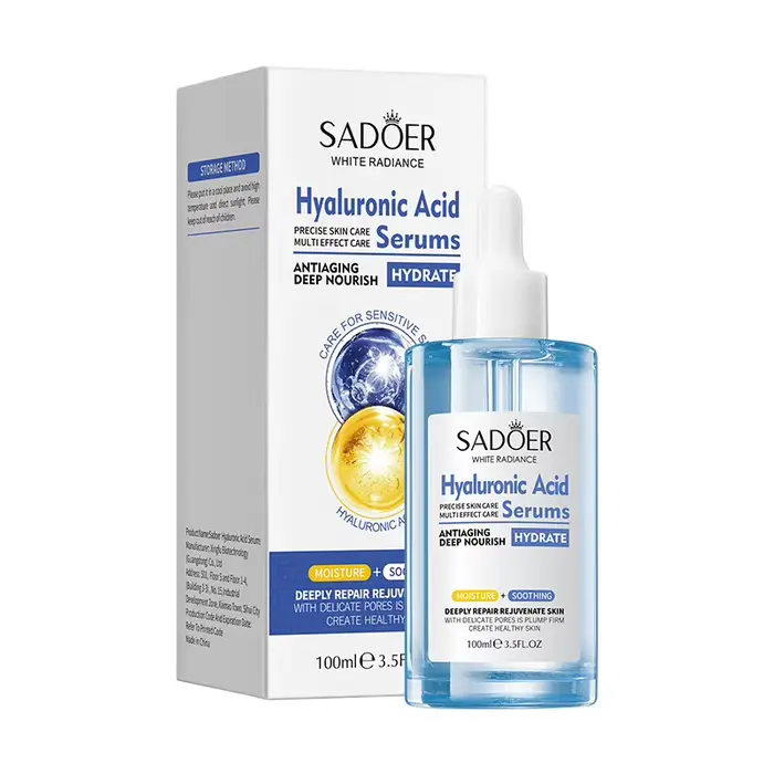 100ml SADOER acide hyaluronique sérum pour le visage raffermissant hydratant Essence soin de la peau