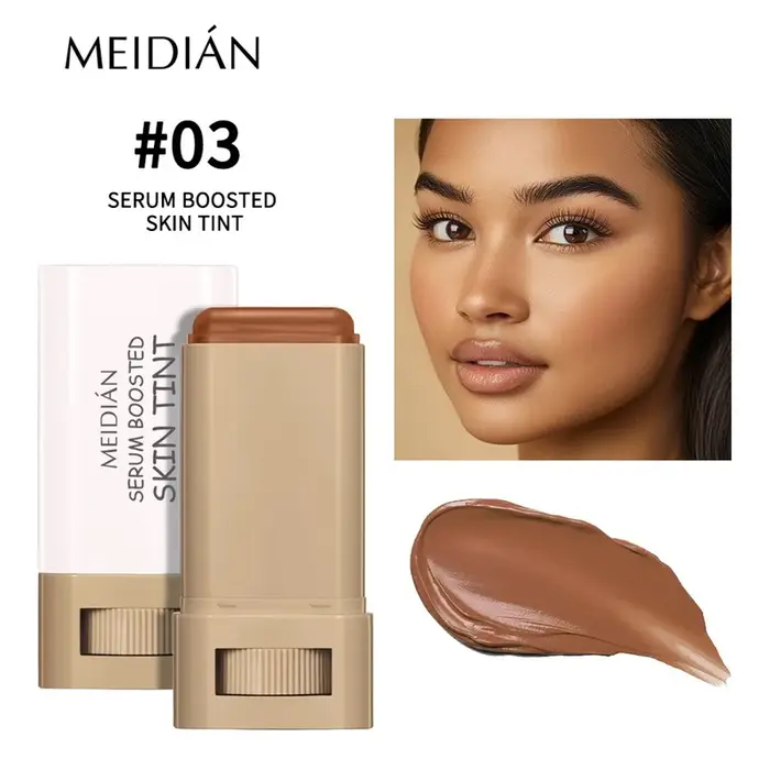 Stick de Teint Teinté 6 Couleurs – Texture Soyeuse Enrichie en Sérum – Couvrance Hydratante – Correcteur et Base