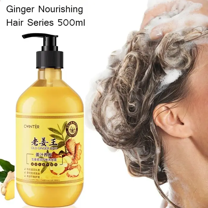 Shampooing Ginger King 500ml Masque capillaire doux et équilibré pour des cheveux lisses Kit de lava