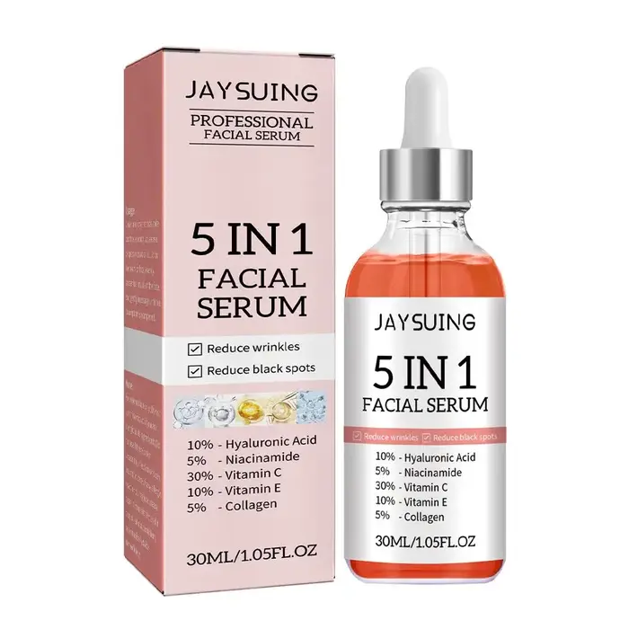 Sérum anti-âge blanchissant 5 en 1 pour le visage, anti-déformable, collagène, vitamine C, acide hya