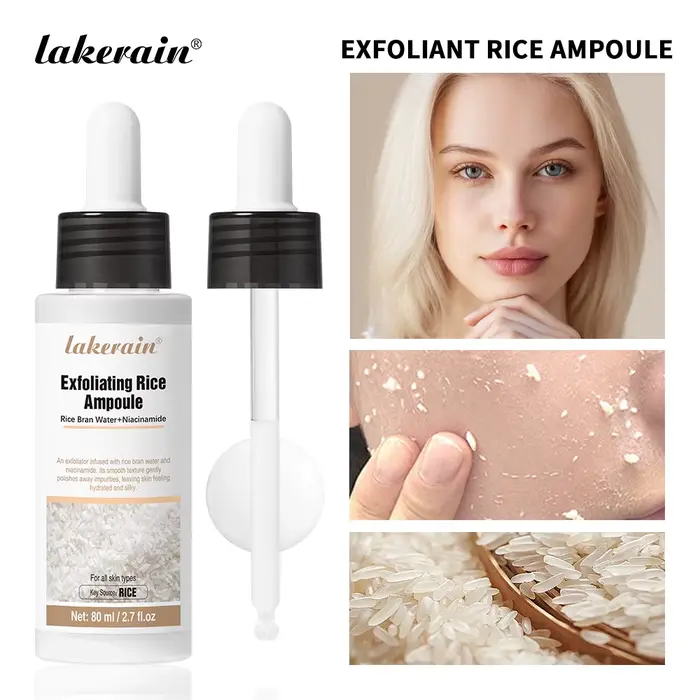 Ampoule Exfoliante au Riz : Effet Éclatant, Hydratation Longue Durée, Nettoyage Doux, Apaisant pour