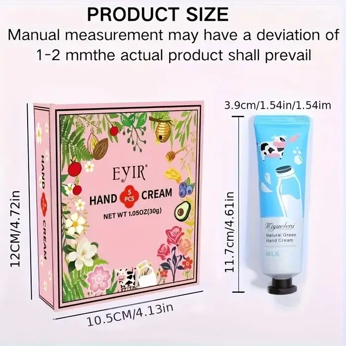EYIR Coffret Cadeau 5 Crèmes pour les Mains Hydratantes Nourrissantes Parfum Floral Absorption Rapide Non Grasse pour Mains Sèches