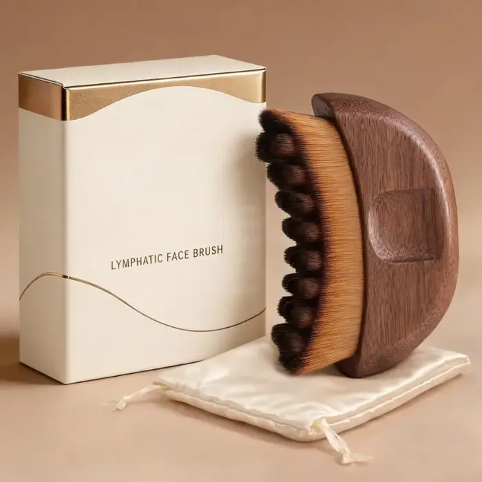Nouvelle brosse lymphatique Walnut LymphaticContourFace pour le visage