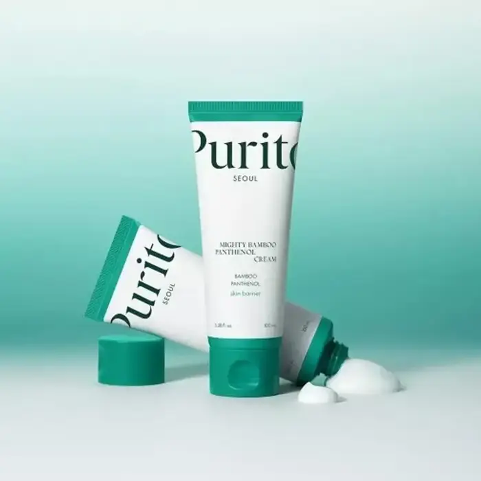 Crème au panthénol Mighty Bamboo de Purito Corée 100ml Renforce la barrière cutanée Hydratante Apaisante