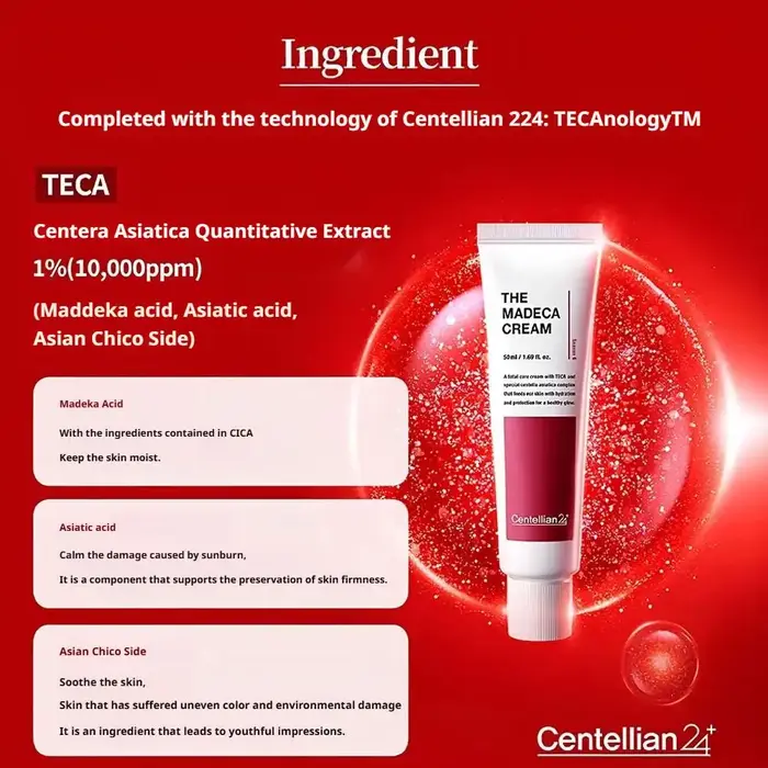 Centellian 6ème génération la crème Madeca, blanchiment actif, antioxydant, hydratant longue durée, réparateur de peau sèche, soins de la peau
