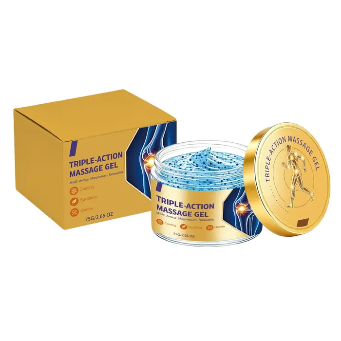 Gel de massage apaisant à base d'eau, hydrate et nourrit la peau en profondeur, non gras et facile à