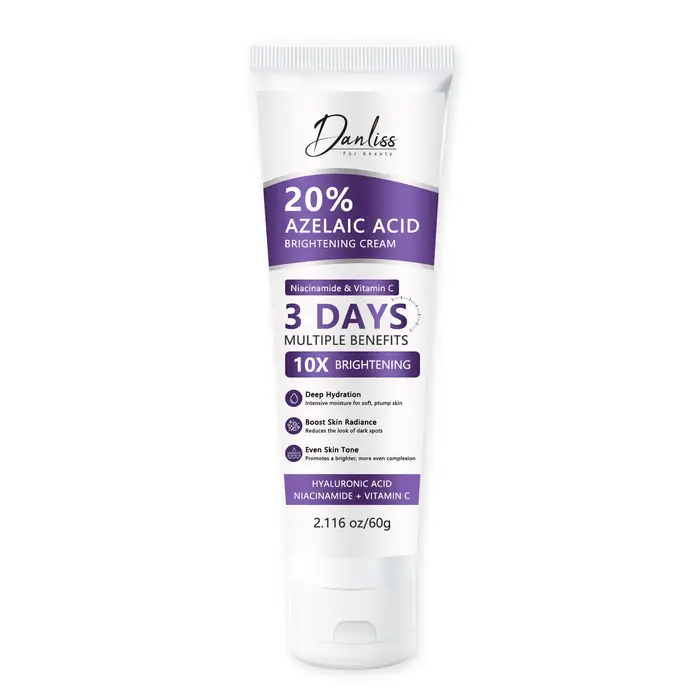 Crème éclaircissante à 20 % d'acide azélaïque – Formule intensive 10X pour une hydratation profonde, un éclat renforcé et un teint uniforme.