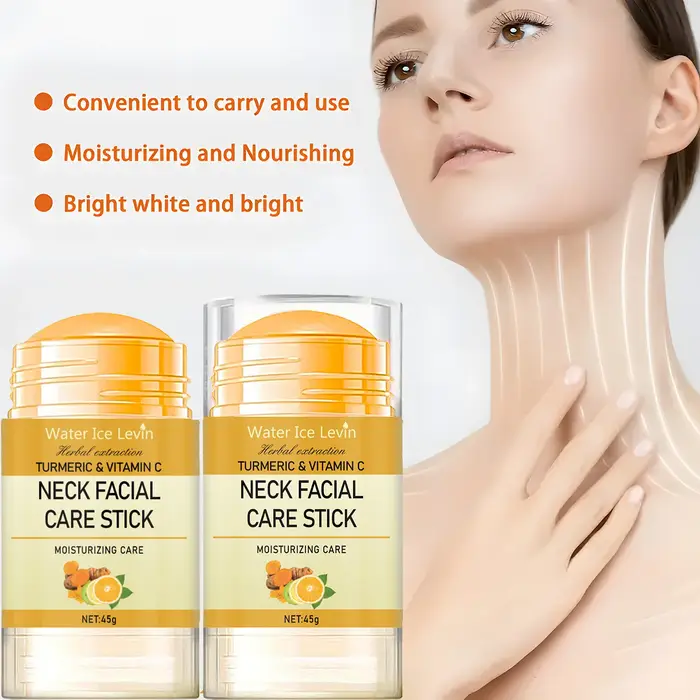 Bâton de soin visage et cou au curcuma et à la vitamine C – Formule éclaircissante et hydratante