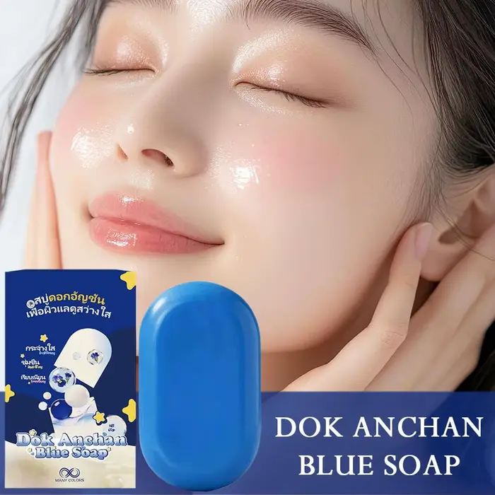 Savon bleu éclaircissant et lissant pour le visage et le corps