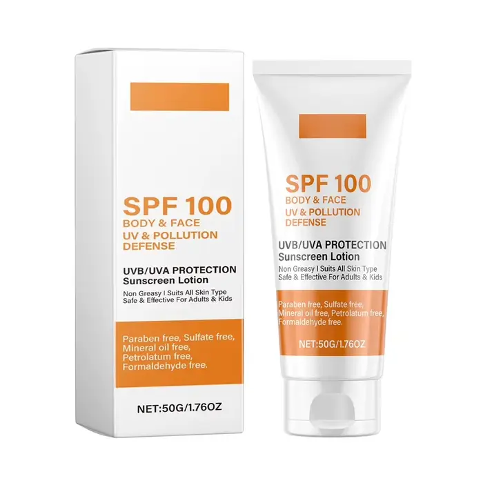Crème solaire visage et corps Non grasse SPF 100+