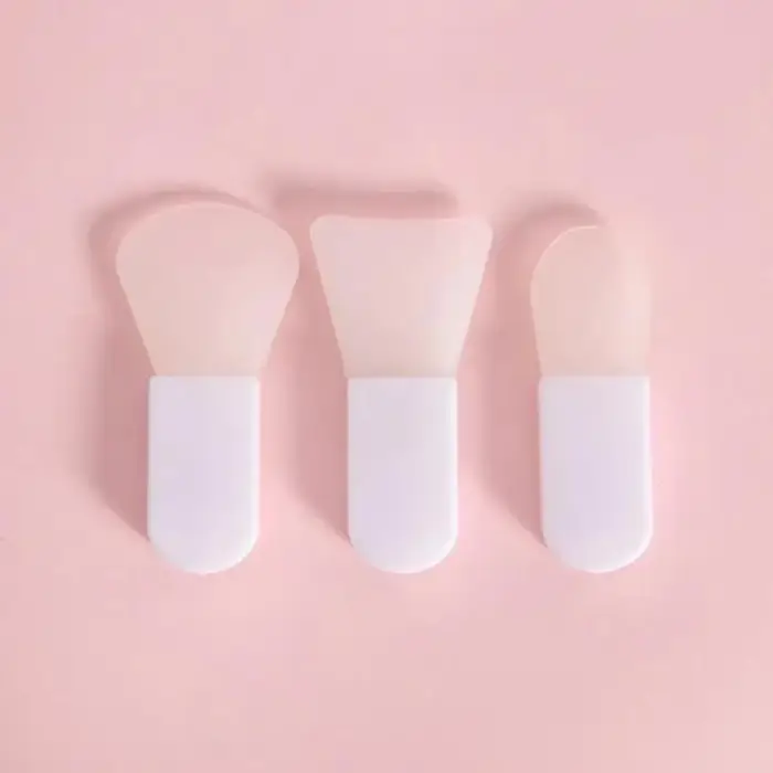 Lot de 3 brosses applicateurs en silicone pour masques faciaux et crèmes visage/yeux