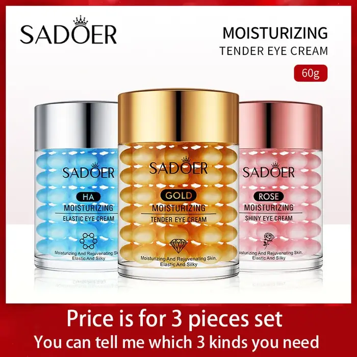 Ensemble de mélange de crème pour les yeux dorée, acide hyaluronique et crème de Rose, dessalement d