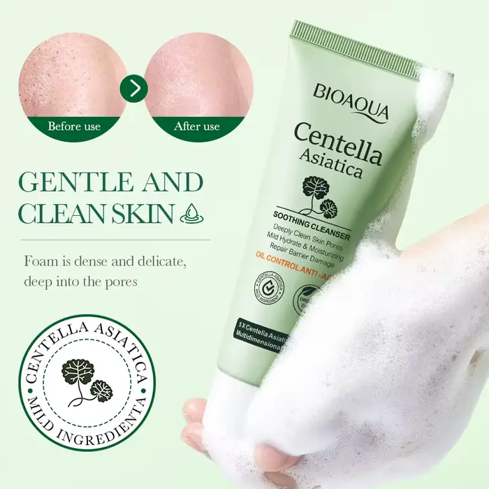 BIOAQUA Centella Asiatica nettoyant pour le visage hydratant contrôle de l'huile nettoyage
