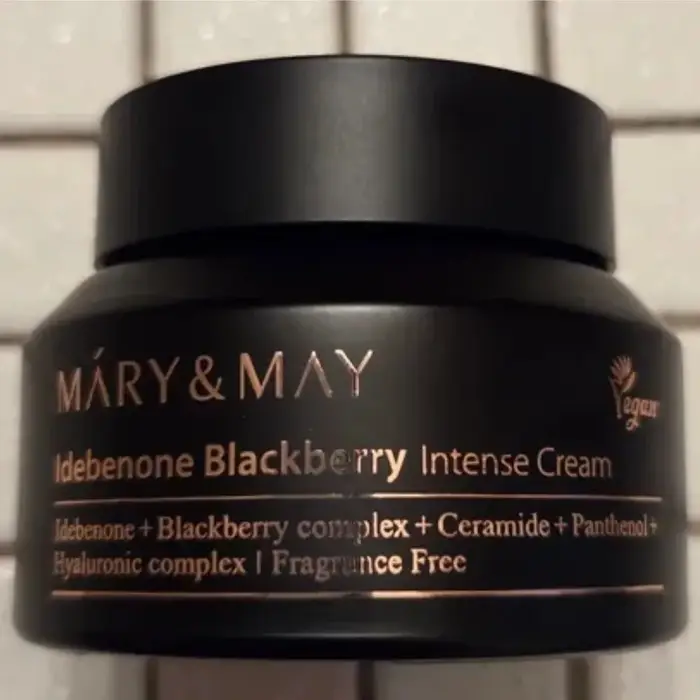 MARY& MAY Crème Intense à l'Idébenone et à la Mûre 70g Collagène Hydratant Naturel Doré Nourrissant en Profondeur