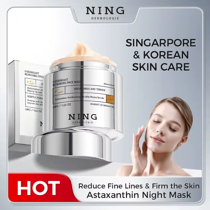 Masque de nuit pour le visage à l'astaxanthine, anti-âge, éclaircissant, raffermissant, hydratant, a