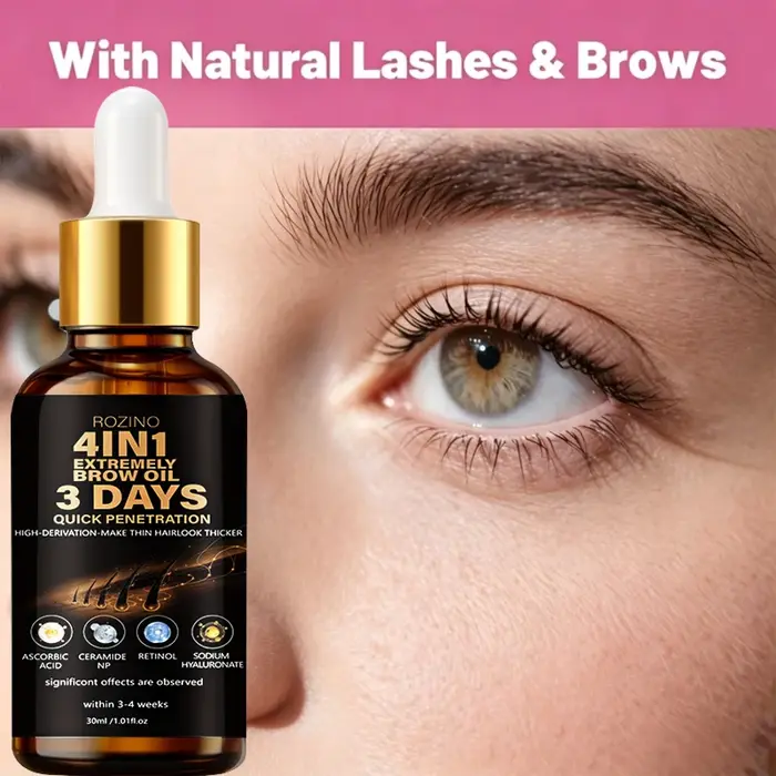 Sérum hydratant extrême quatre-en-un pour sourcils et cils, 30 ml, nourrit instantanément les sourcils et les cils, les rend plus longs et plus recourbés, améliore considérablement l'épaisseur et la c