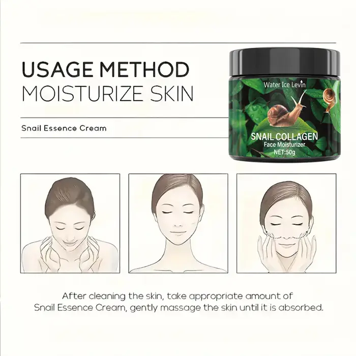 Crème Hydratante Escargot 50g - Collagène Végétal & Vitamine E