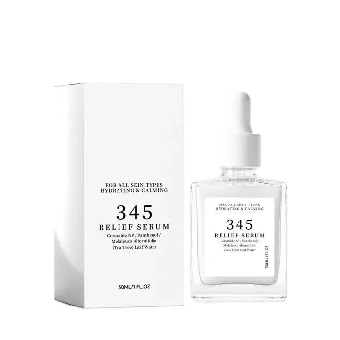 Sérum réparateur 345 Relief 30ml, à la céramide et au panthénol, hydratant, apaisant et calmant, pour tous types de peaux.
