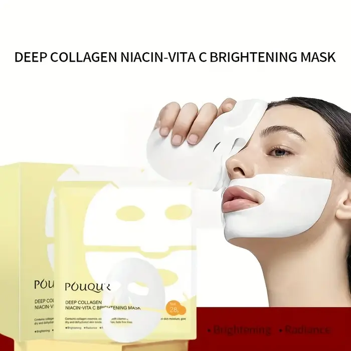 1 boîte*5 masques pour le visage au collagène blanc et jaune
