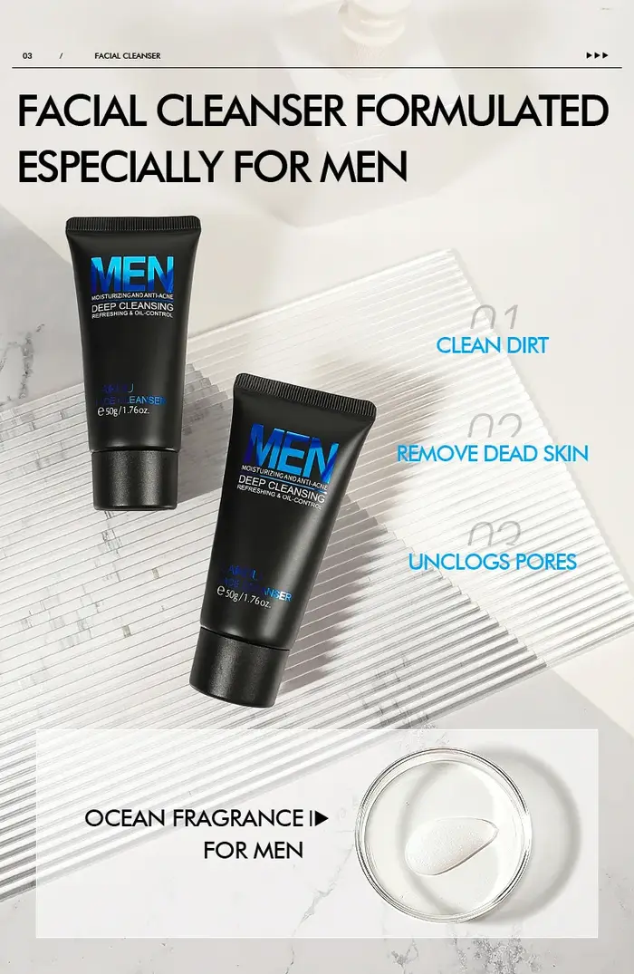 LAIKOU – nettoyant pour le visage pour hommes