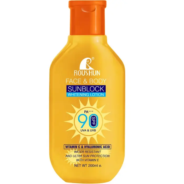Lotion corporelle solaire 2 en 1 à la vitamine C et à l'acide hyaluronique