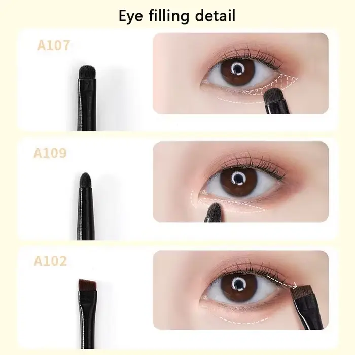 Ensemble de pinceaux de maquillage pour les yeux 6 pièces: pinceau professionnel pour fard à paupières à contour doux