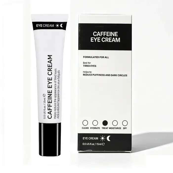 Crème pour les yeux à la caféine réduit les poches et les cernes, crème revitalisante légère pour le contour des yeux avec caféine, soin raffermissant pour les yeux