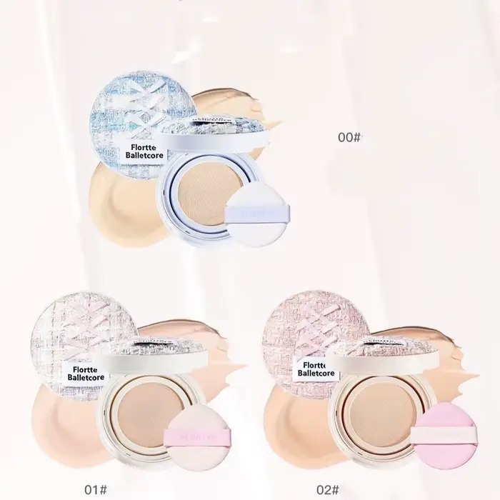FLORTTE Base De Maquillage Ballet fond De teint liquide végétalien doux coussin d'air BB CC crème contrôle De l'huile