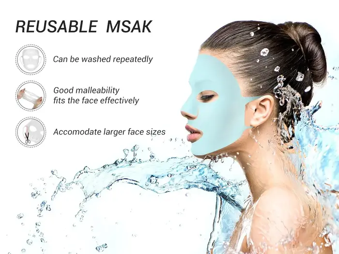 Maitys 5 pièces masque facial en silicone réutilisable pour masques en feuille