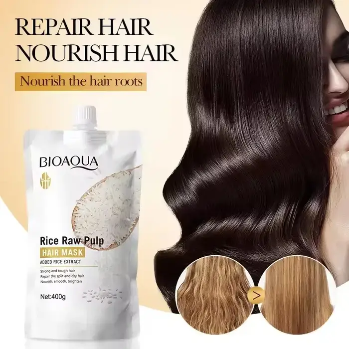 Masque capillaire à la kératine magique au riz