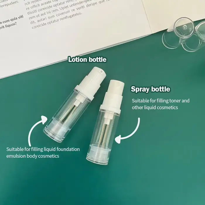 Bouteille à pompe à crème cosmétique transparente sans air