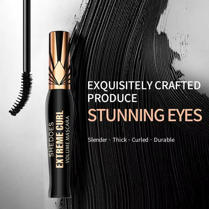 Mascara épaississant et bouclant, léger, waterproof, anti-bavures et durable