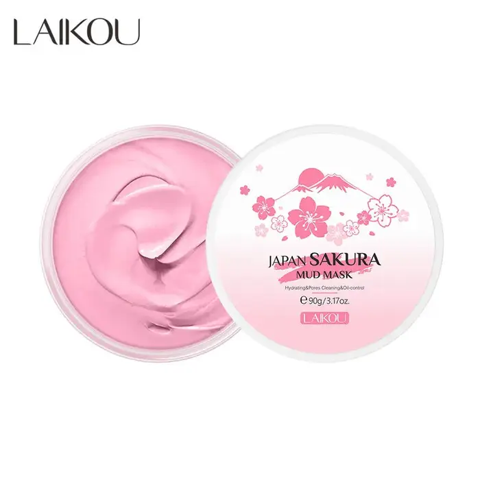 Masque à l'argile de cerisier LAIKOU 25g/90g Nettoyage en profondeur Contrôle du sébum Élimination des points noirs Hydratant Éclaircissant Soin de la peau du visage