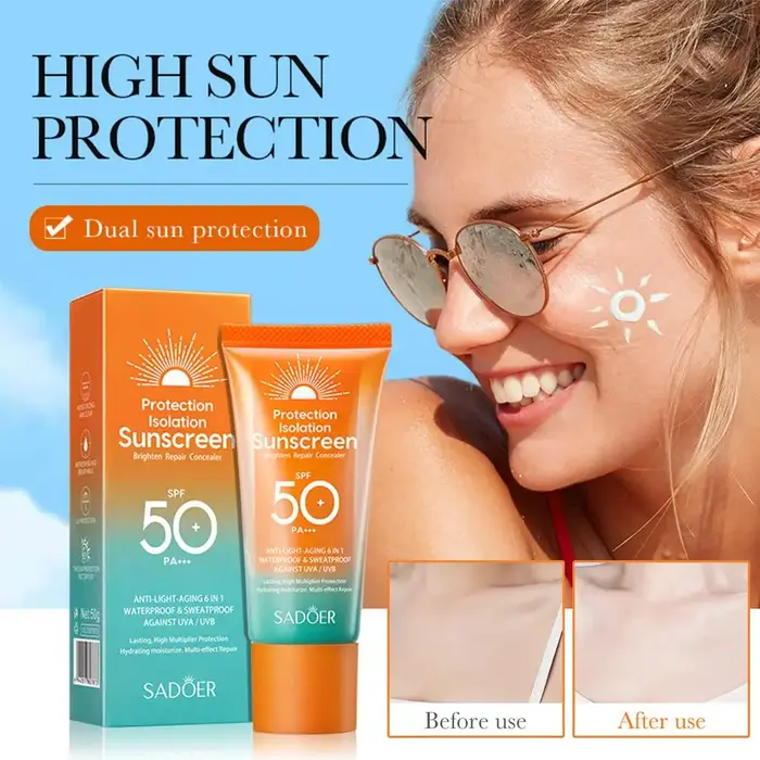 Crème solaire hydratante à base d'eau SPF 50