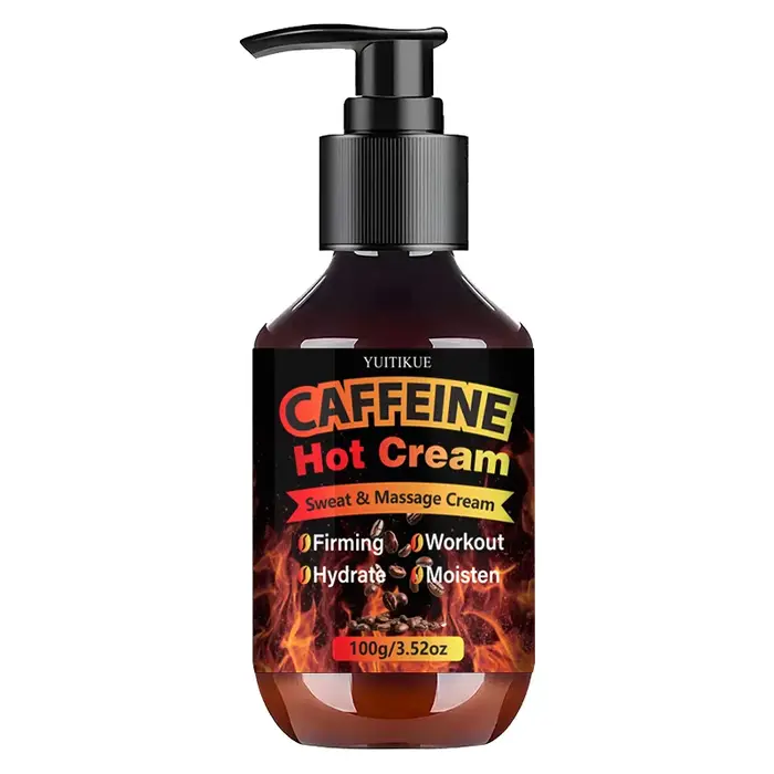 Crème Chaude à la Caféine YUITIKUE | Crème pour le corps et massage | Soin de la peau raffermiss